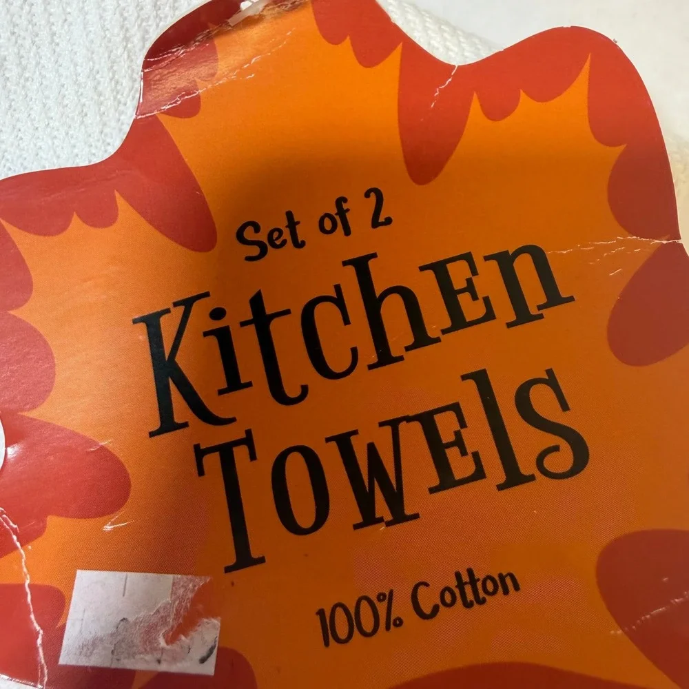 Sleeping Partners Give Thanks Squirrel Acorn Cotton Kitchen Towels Set of 2 Fall